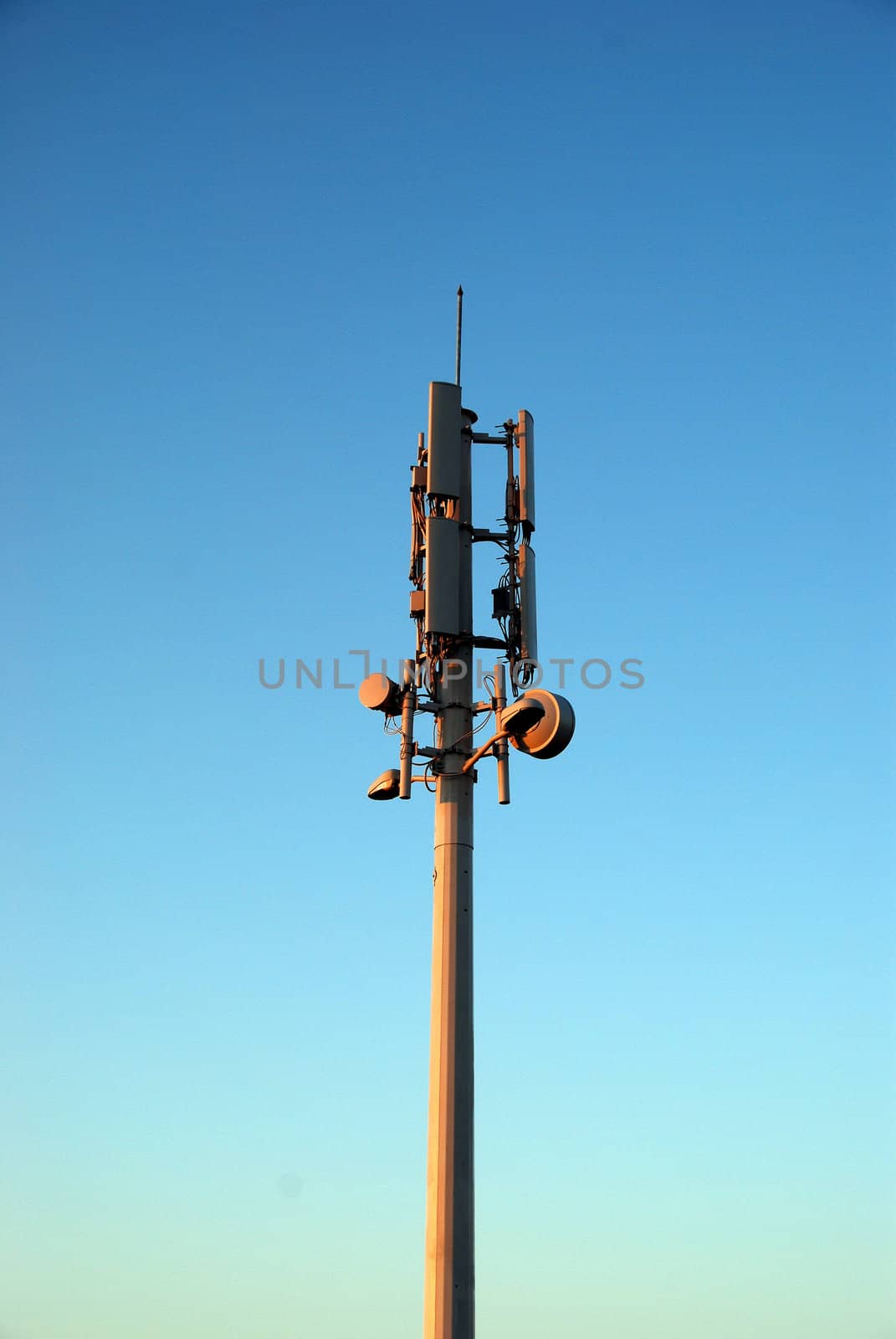 The aerial of communication on a background of the evening sky