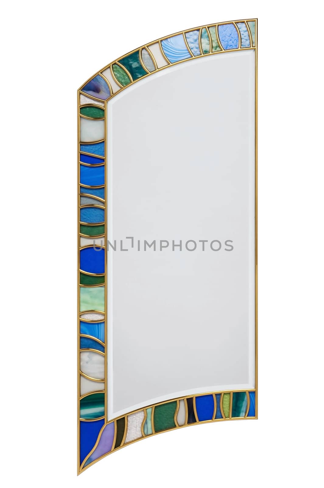 Stained glass component isolated on white background