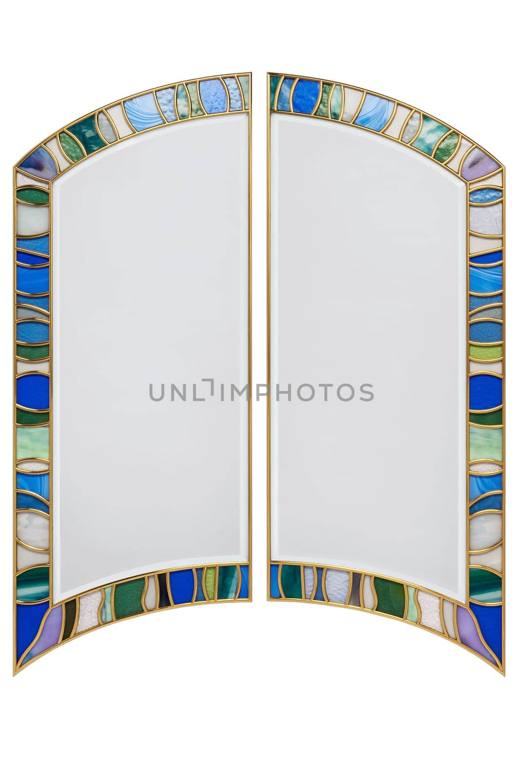 Stained glass component isolated on white background