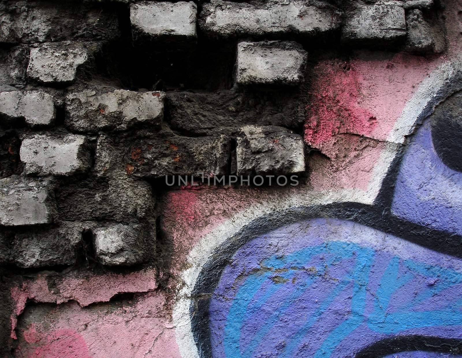 Graffiti wall close up