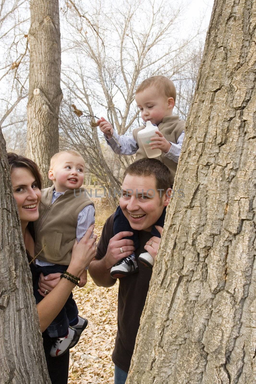 A family having some fun in the park