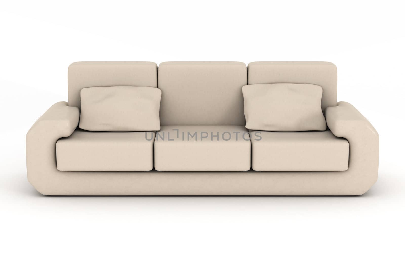 Isolated leather sofa. An interior. 3D image. by ISerg