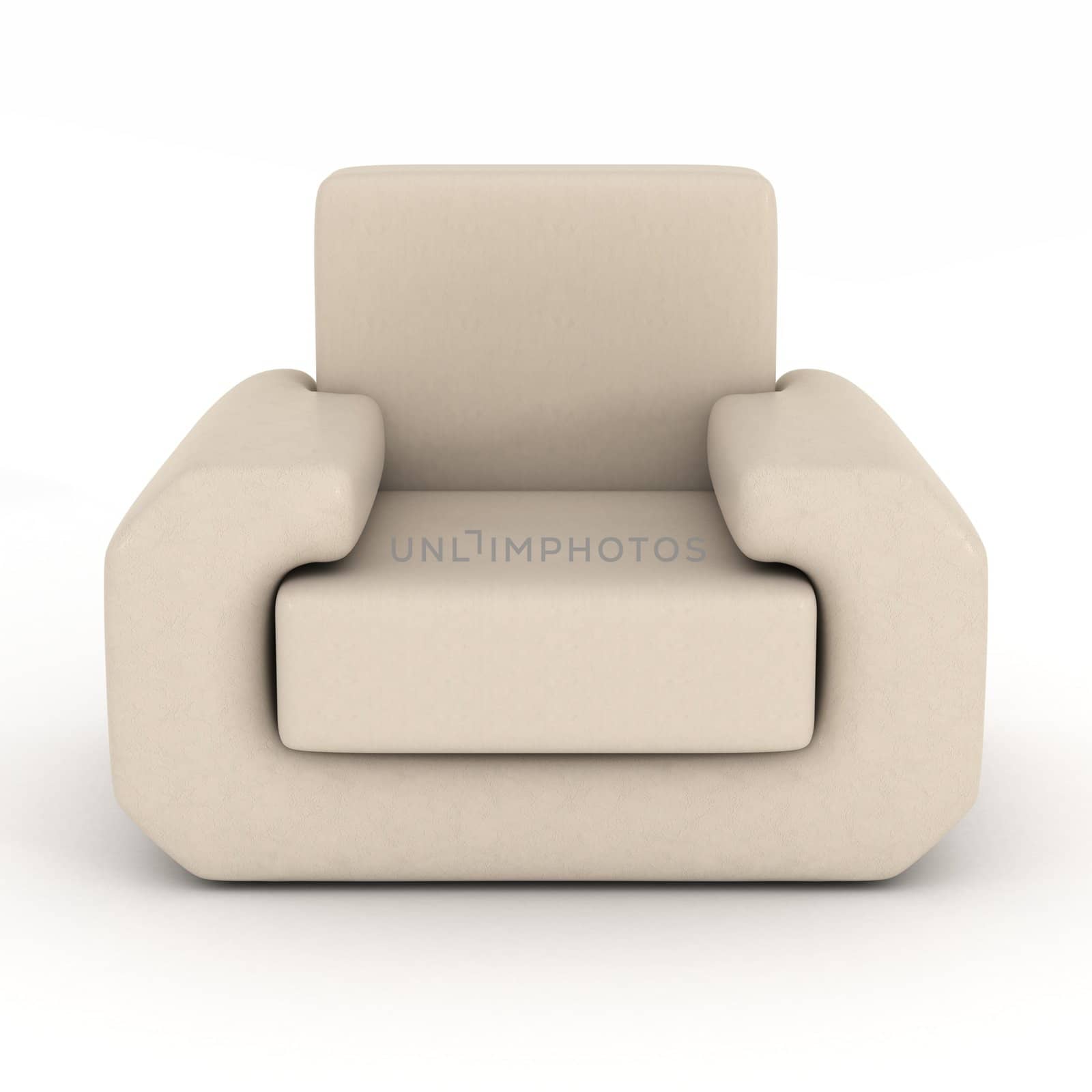 leather armchair on a white background. 3D image. by ISerg