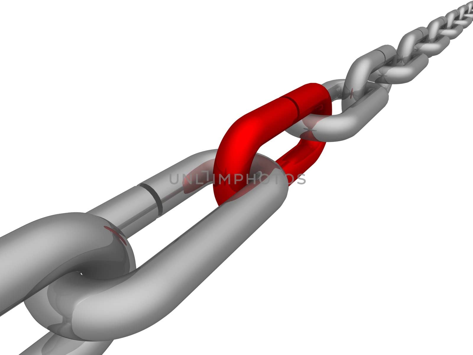 Metal chain on a white background. 3D image. by ISerg