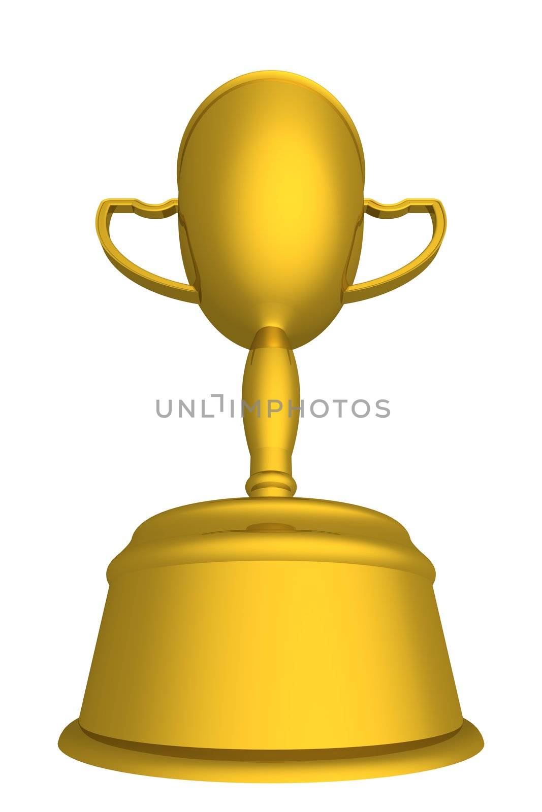 Gold cup of the winner. the 3D image.