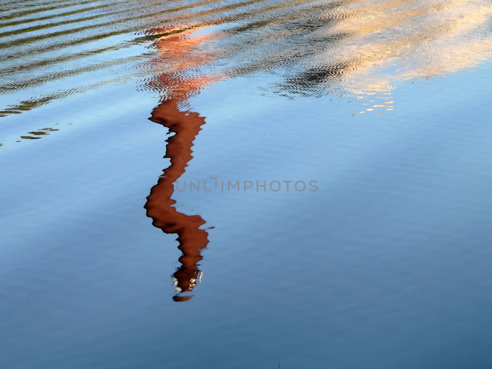 Strange reflection on surface of the water