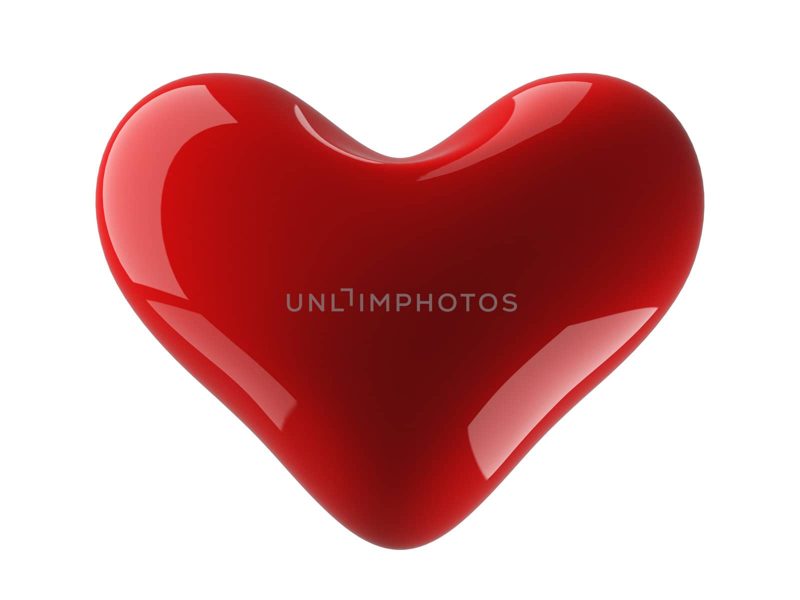 Isolated heart on a white background. 3D image.