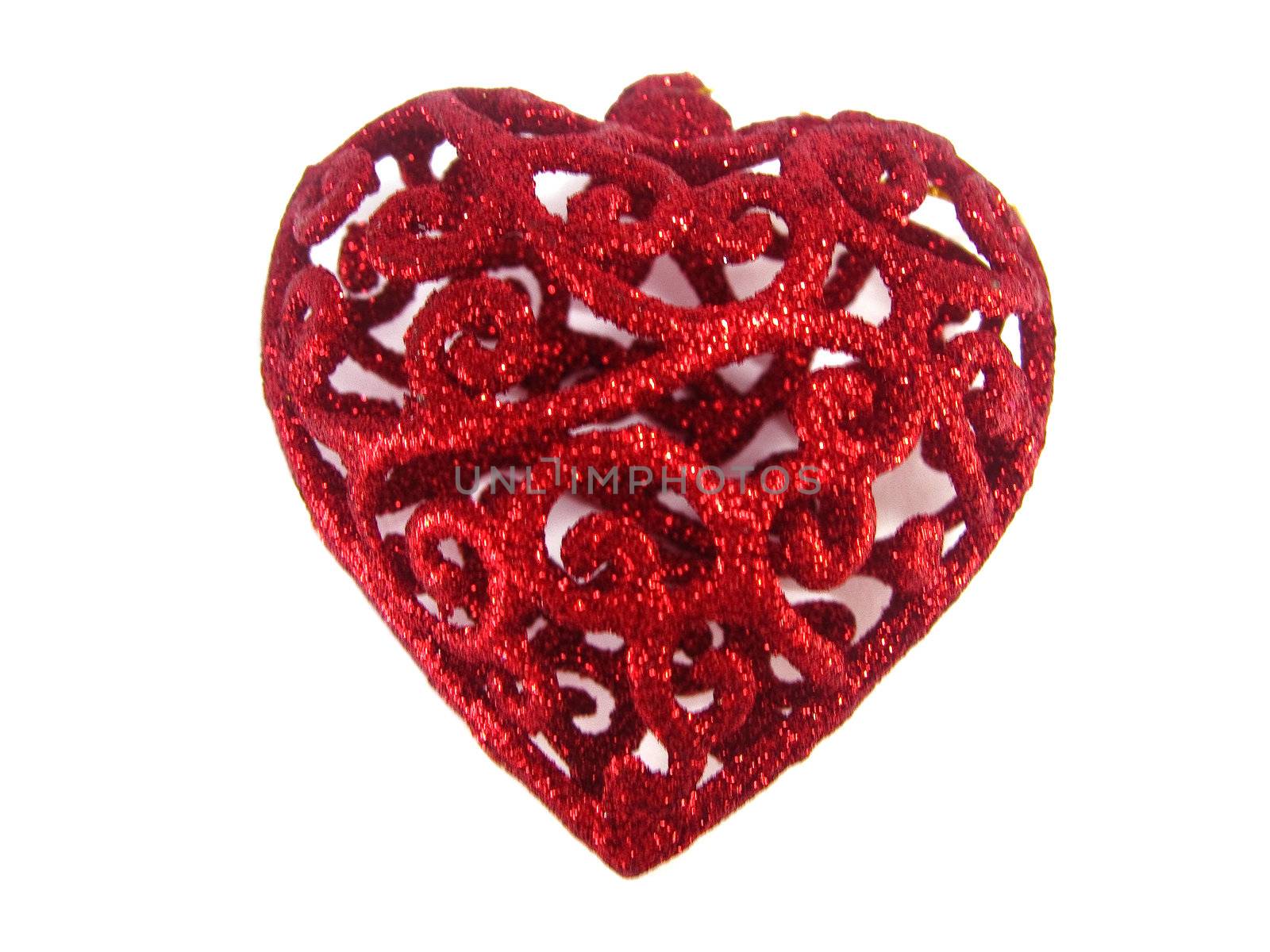 Red tracery heart to celebrate Valentine's Day