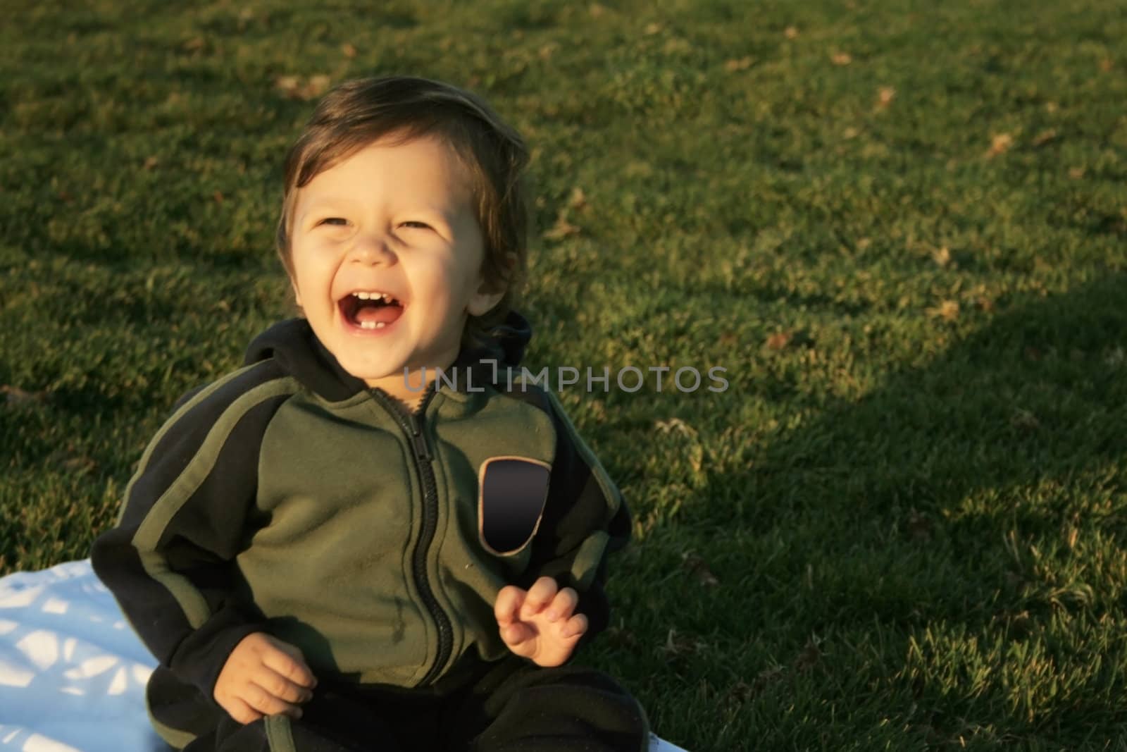 Little Baby boy playing in the park