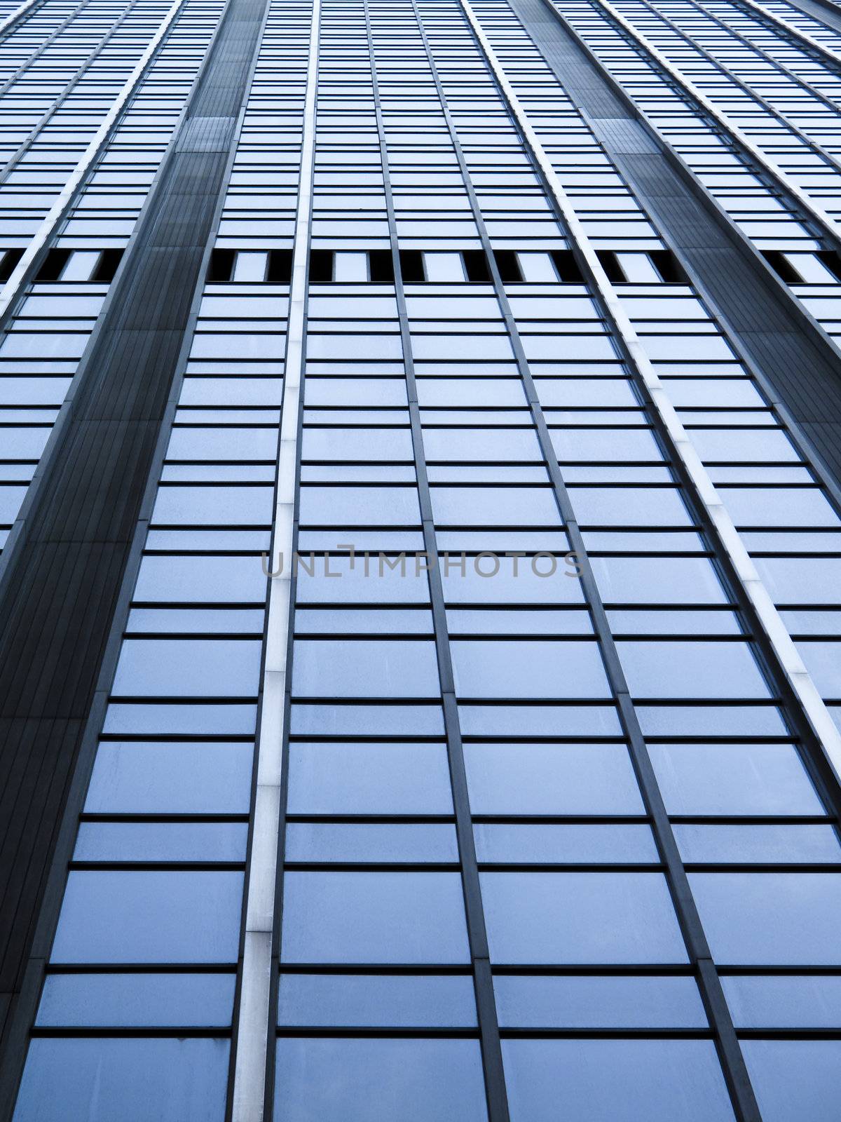 Corner view of a modern skyscraper