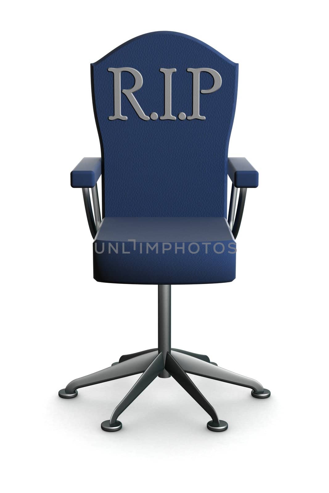 Office armchair on a white background. 3D image.