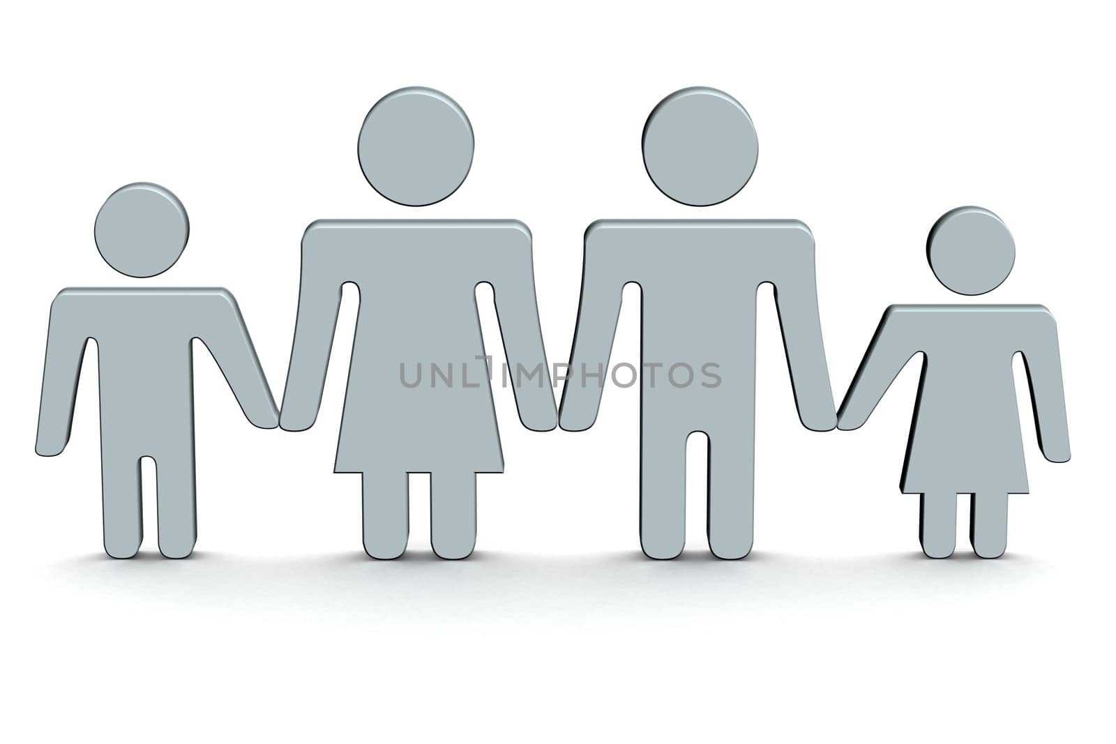 The image of family. 3D illustrations.