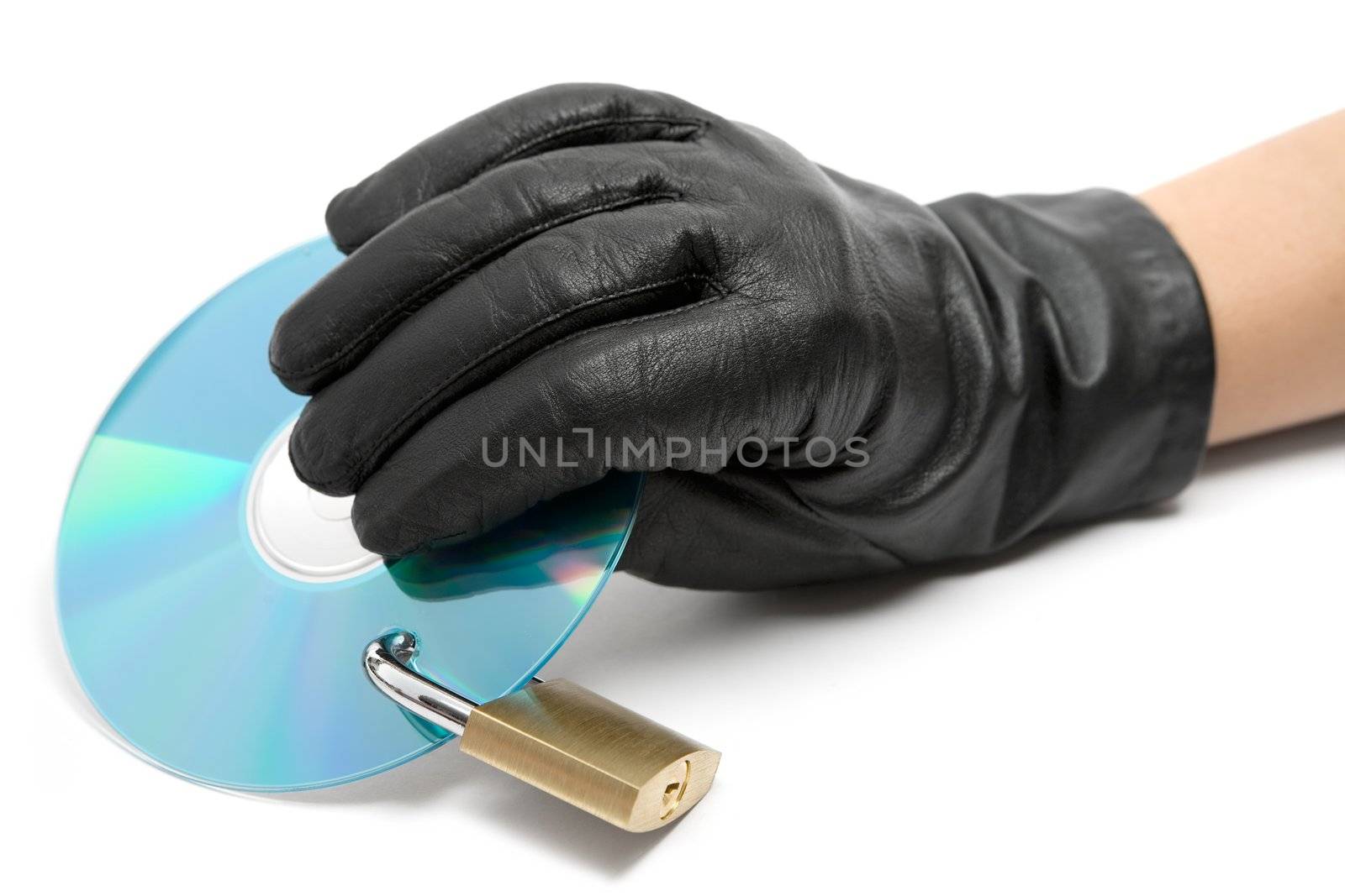 Data theft. Isolated on a white background.
