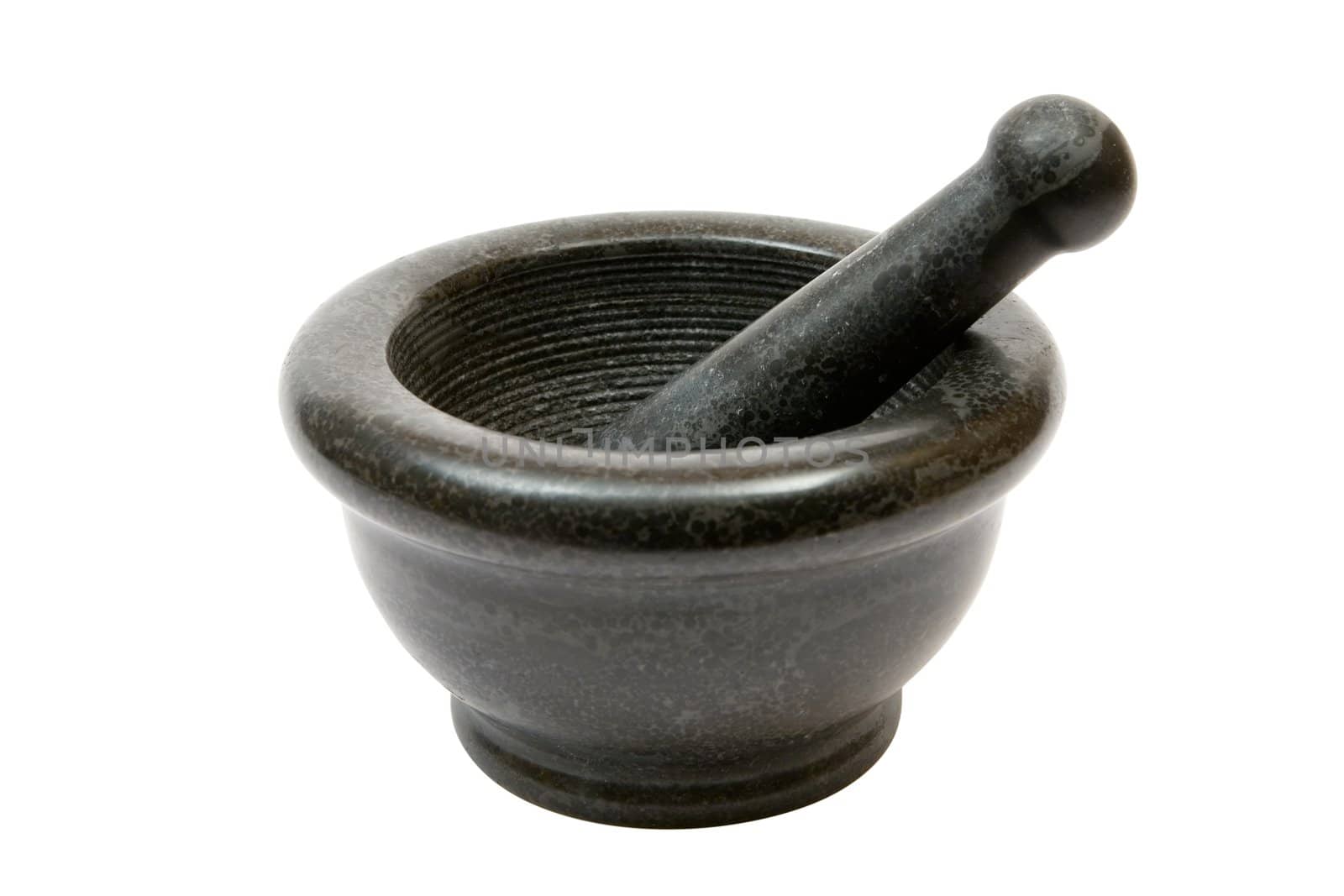 Mortar and pestle. Isolated on a white background.