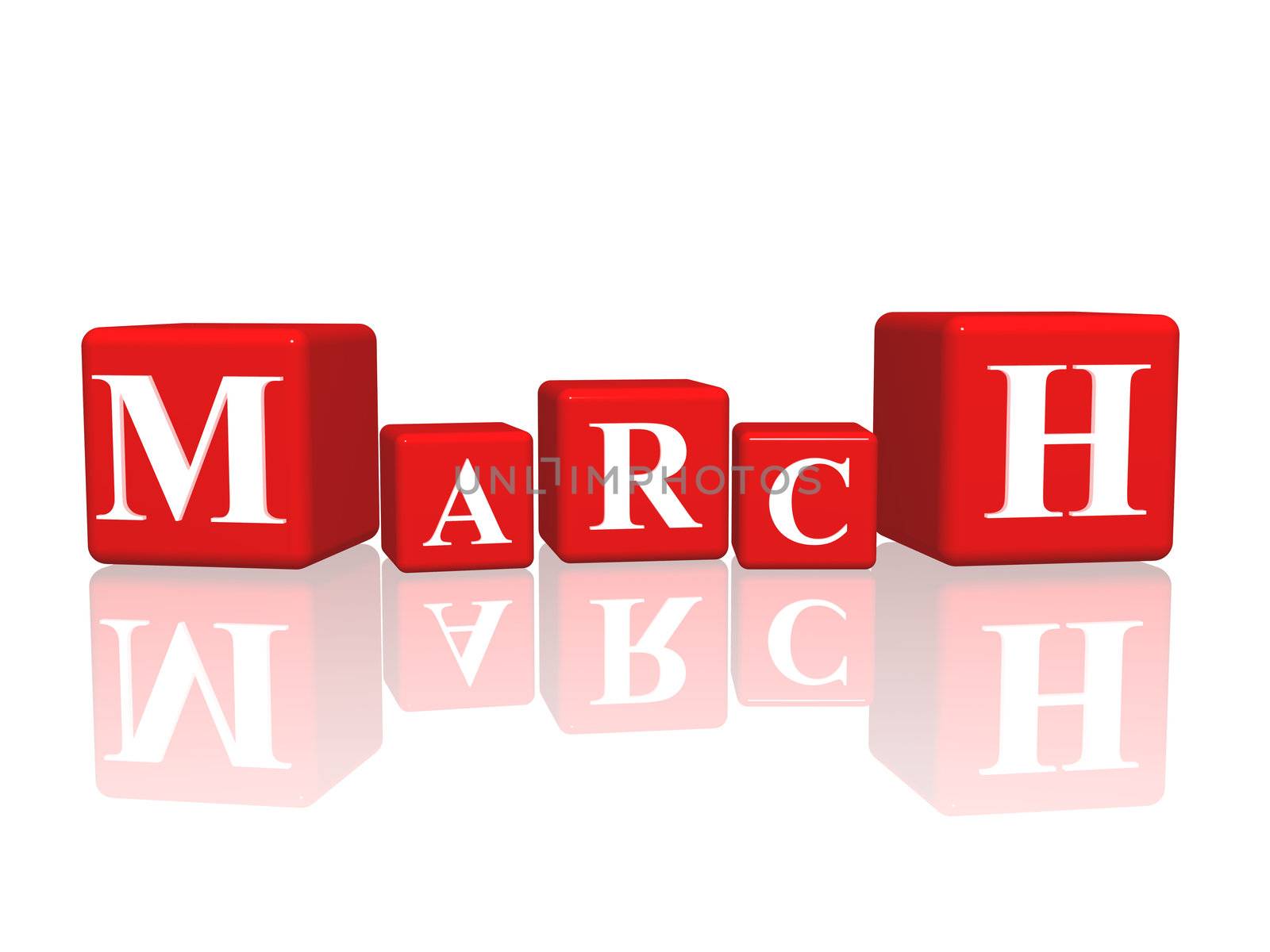 march in 3d cubes by marinini