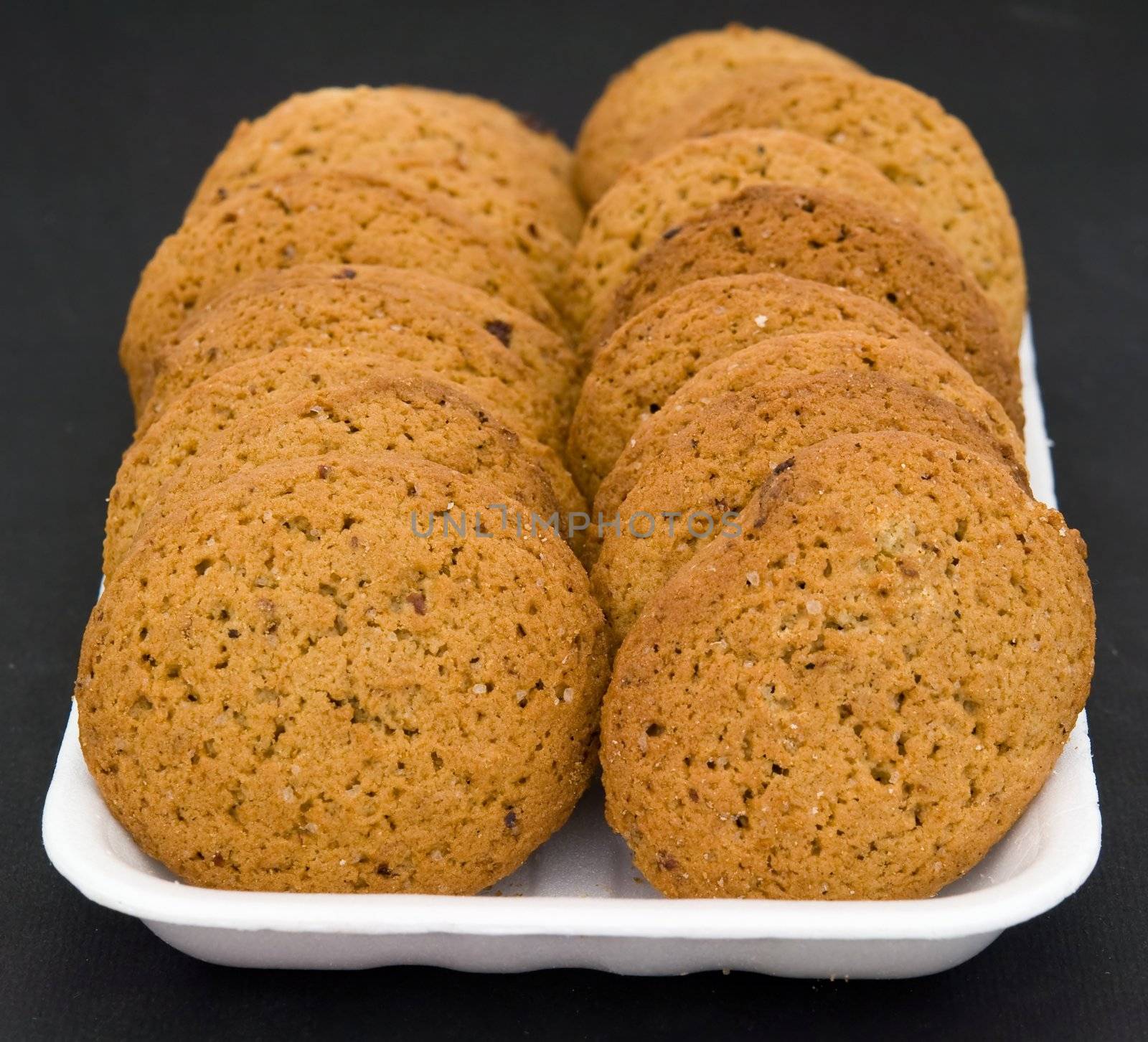 parkin. oatmeal cookies on a black background