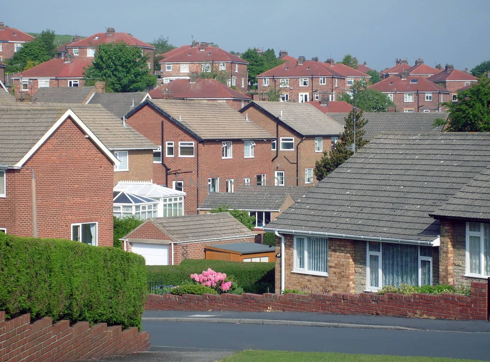 Typical English housing estate in Scarborough, England.