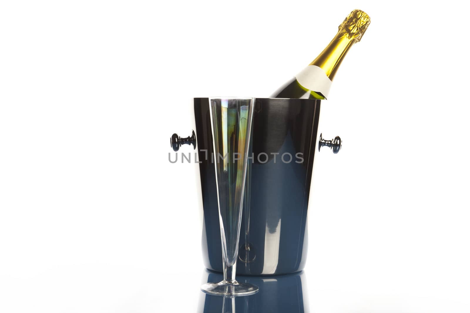 Champagne bottle in a cooler