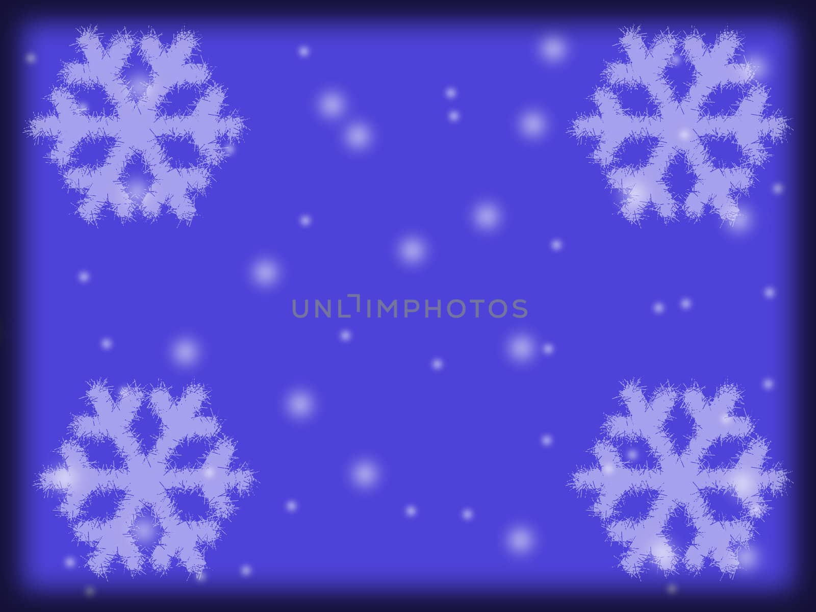 Dark blue snow background. A Christmas background. A snowflake on dark blue