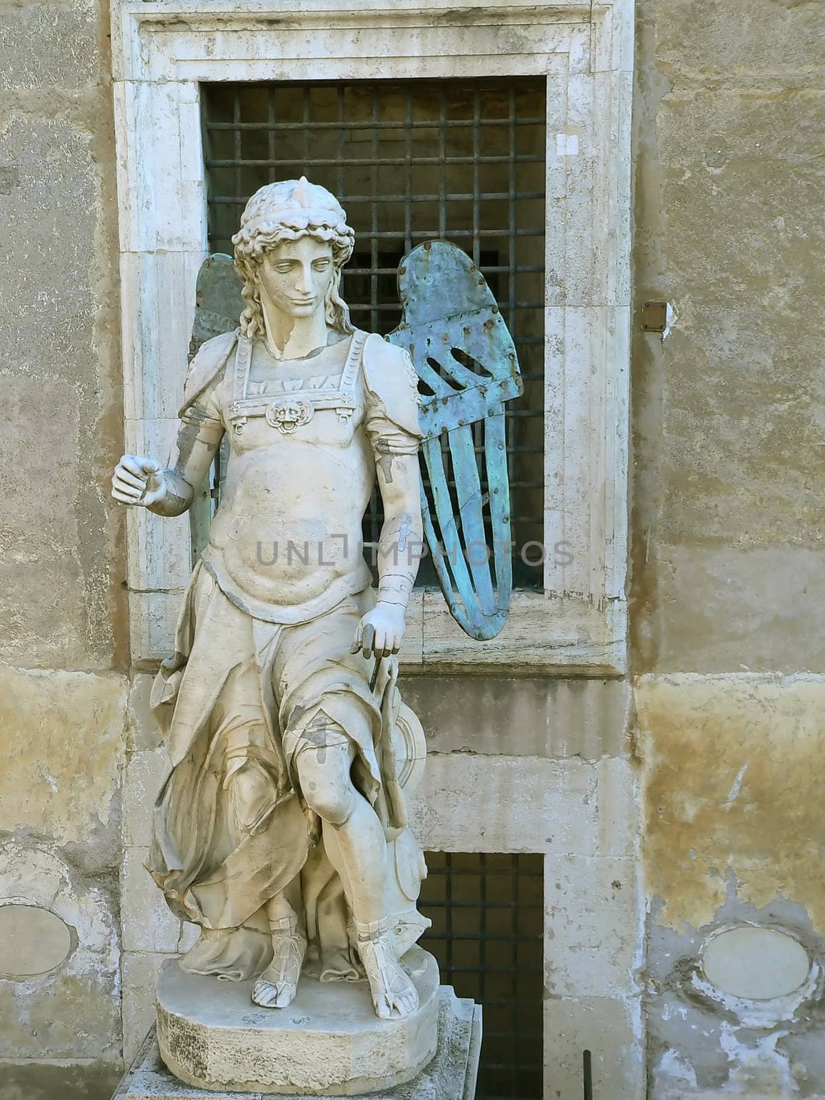 statue in s.angelo's castle in rome