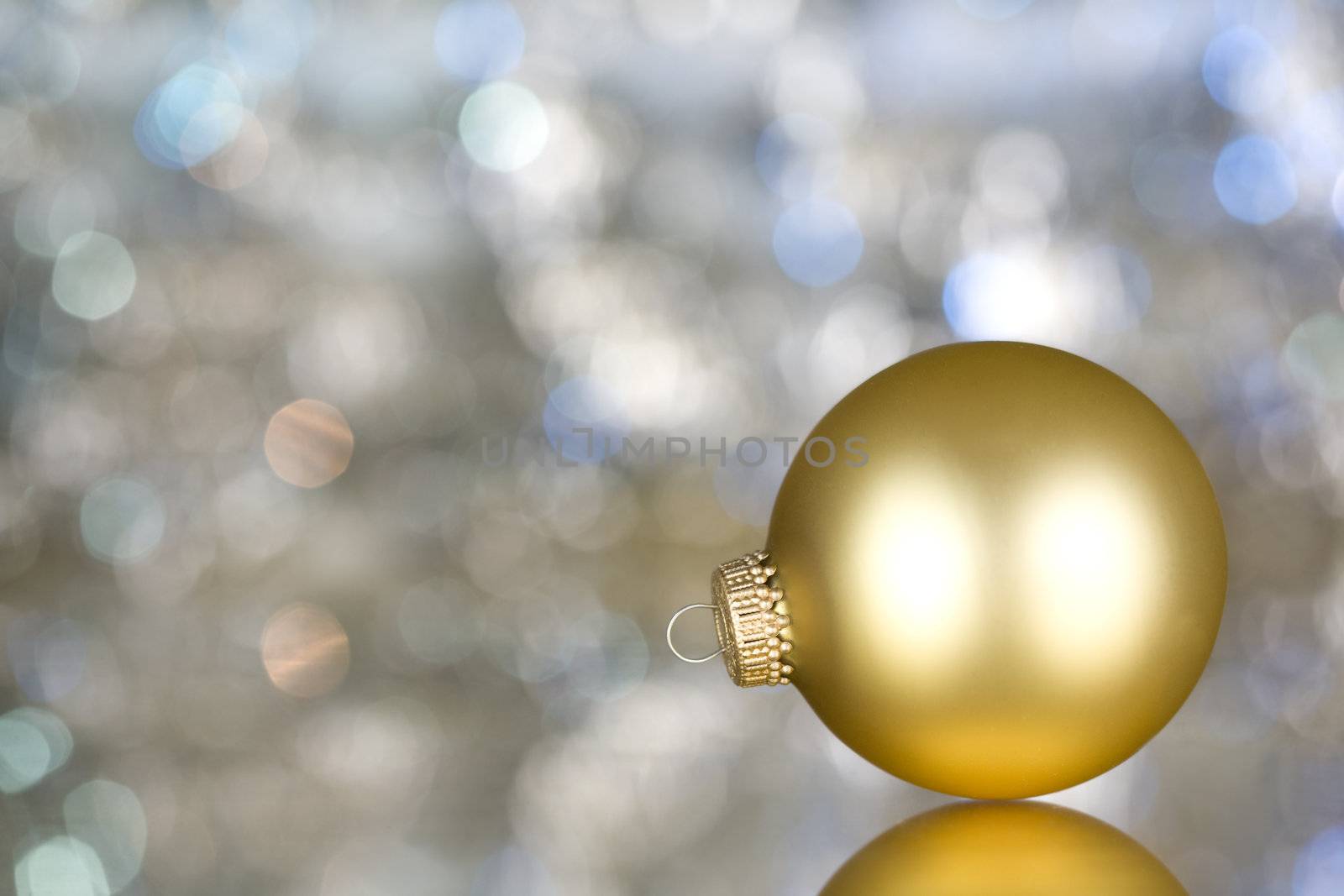 Gold ornament on gold silver background by jarenwicklund