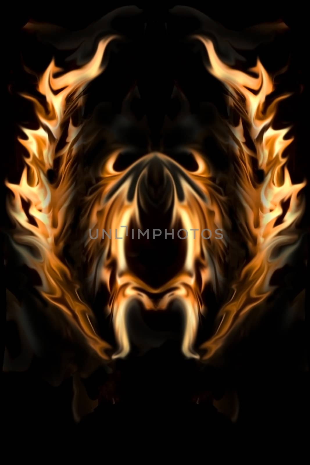 Flaming Wings of Fire and Flames Background.