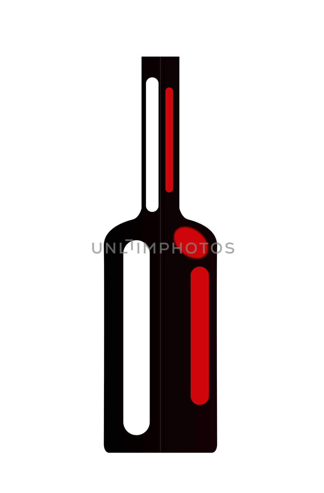 Wine Bottle Illustration Template isolated on a White Background.