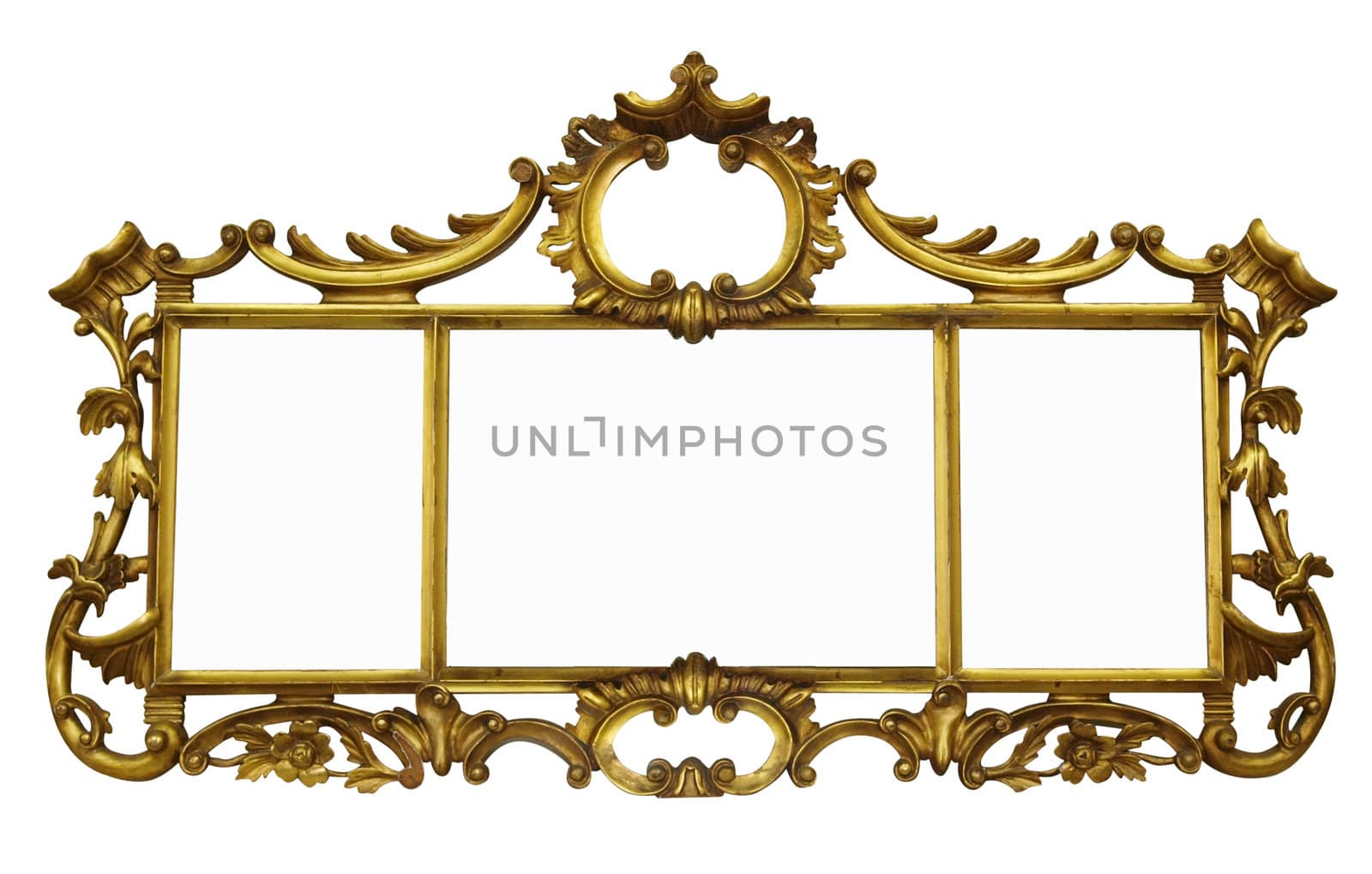 Antique Mirror with Copyspace isolated with clipping path      