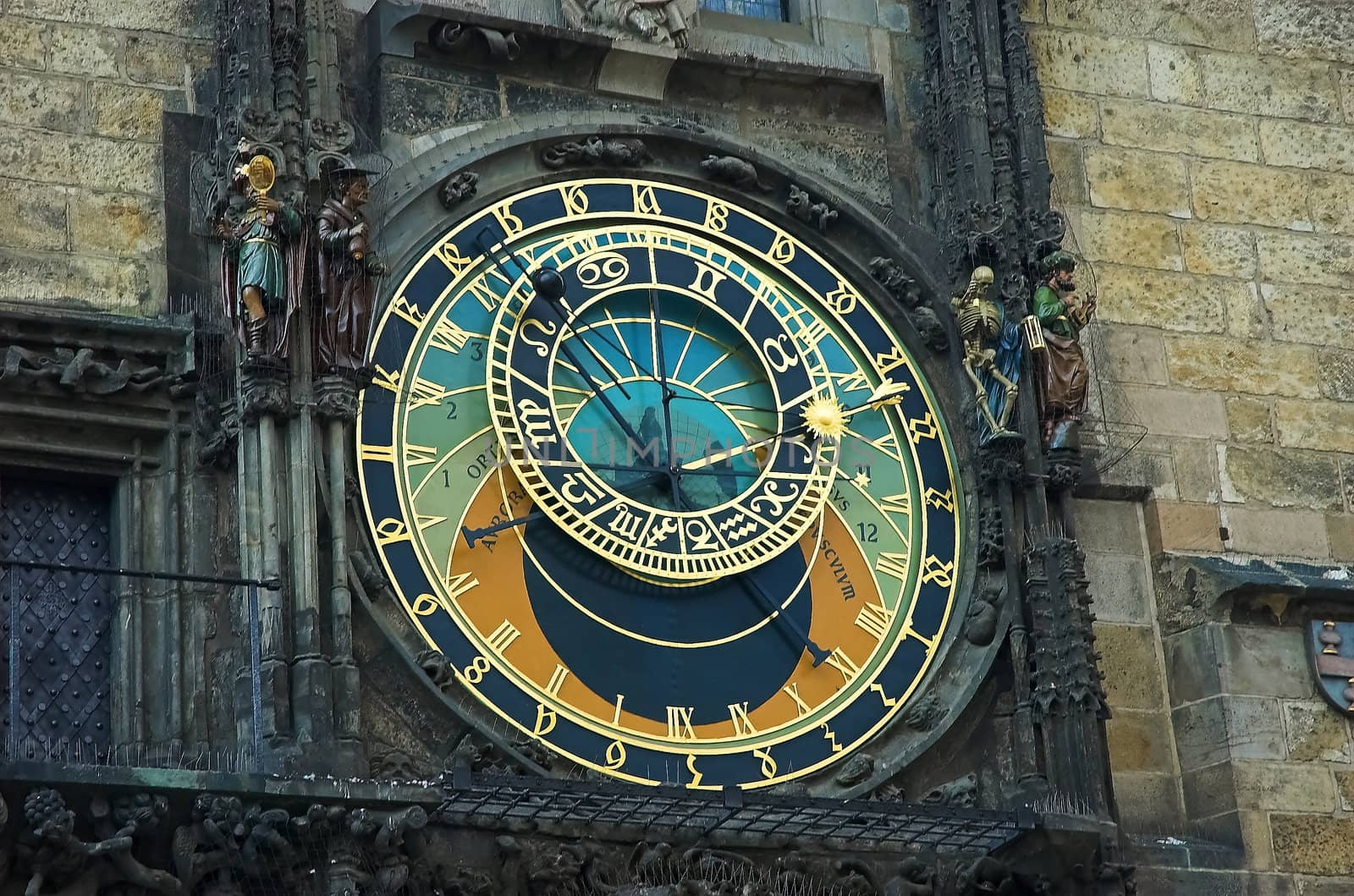 Close up view of Prague Astronomical clock