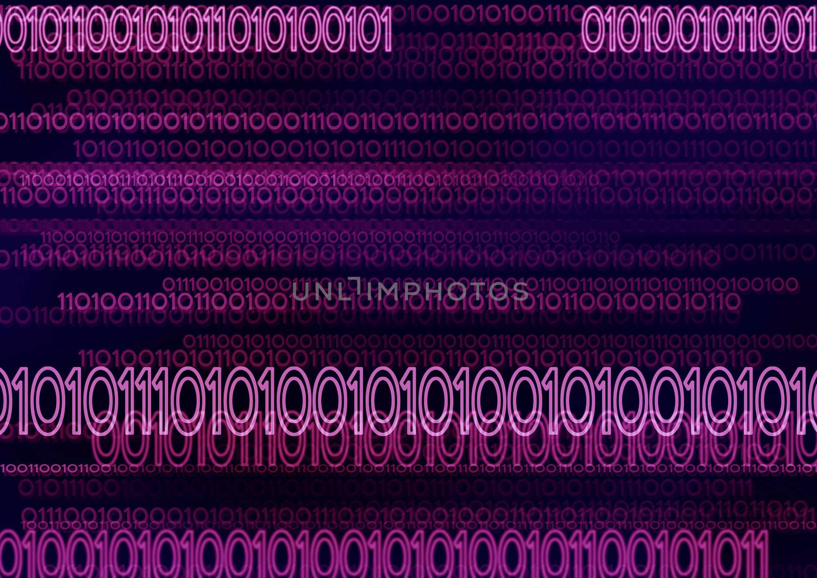 Computer generated digital binary code in purple