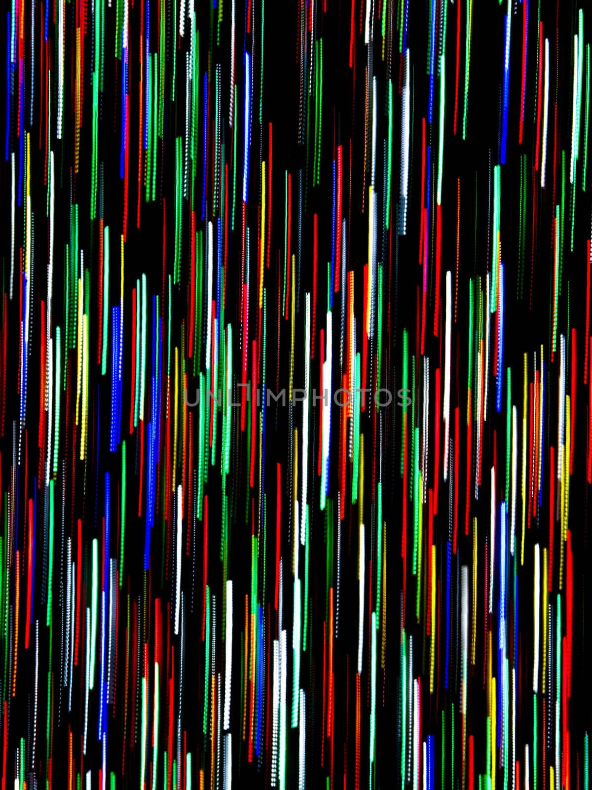 Background of bright color lights against black