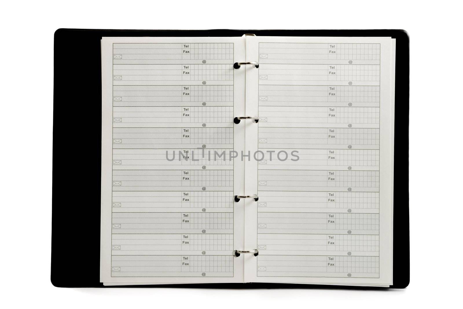 address book isolated on white background