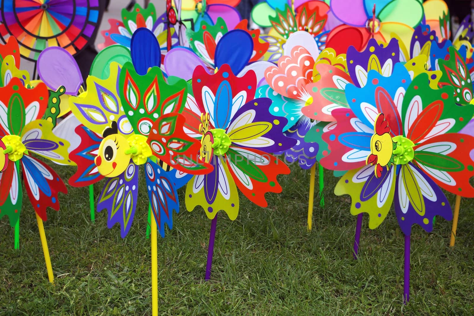a lot of colorful pinwheels for kids