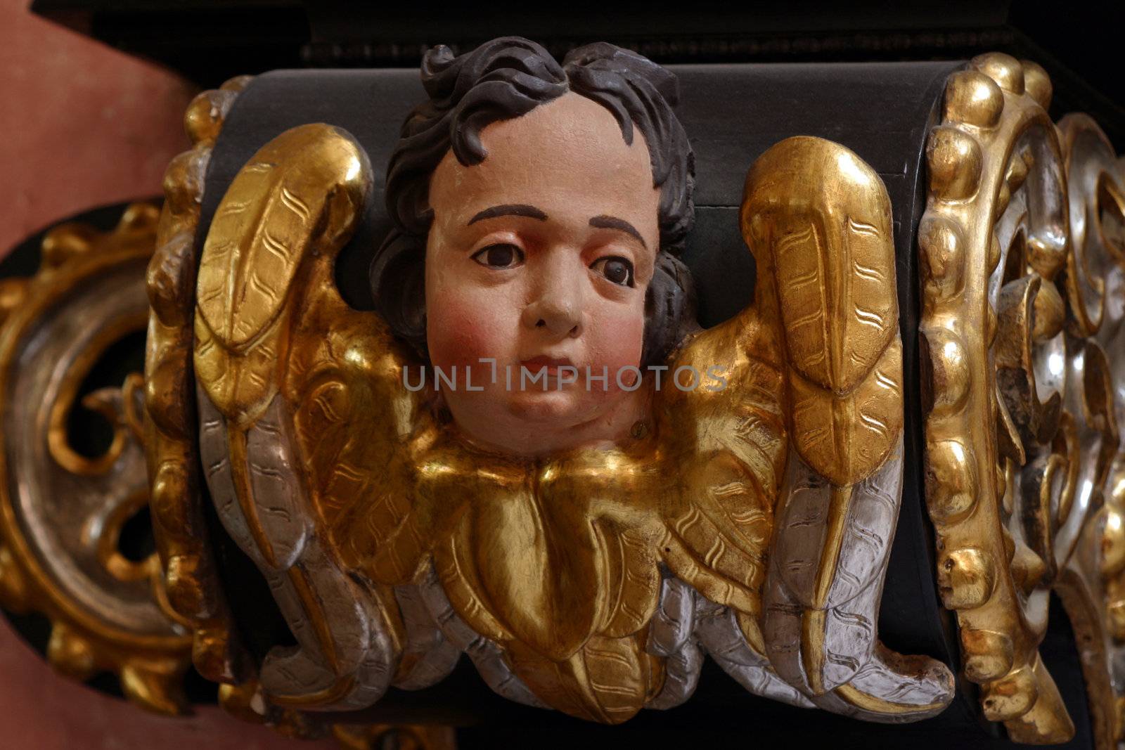 Angel on the church altar