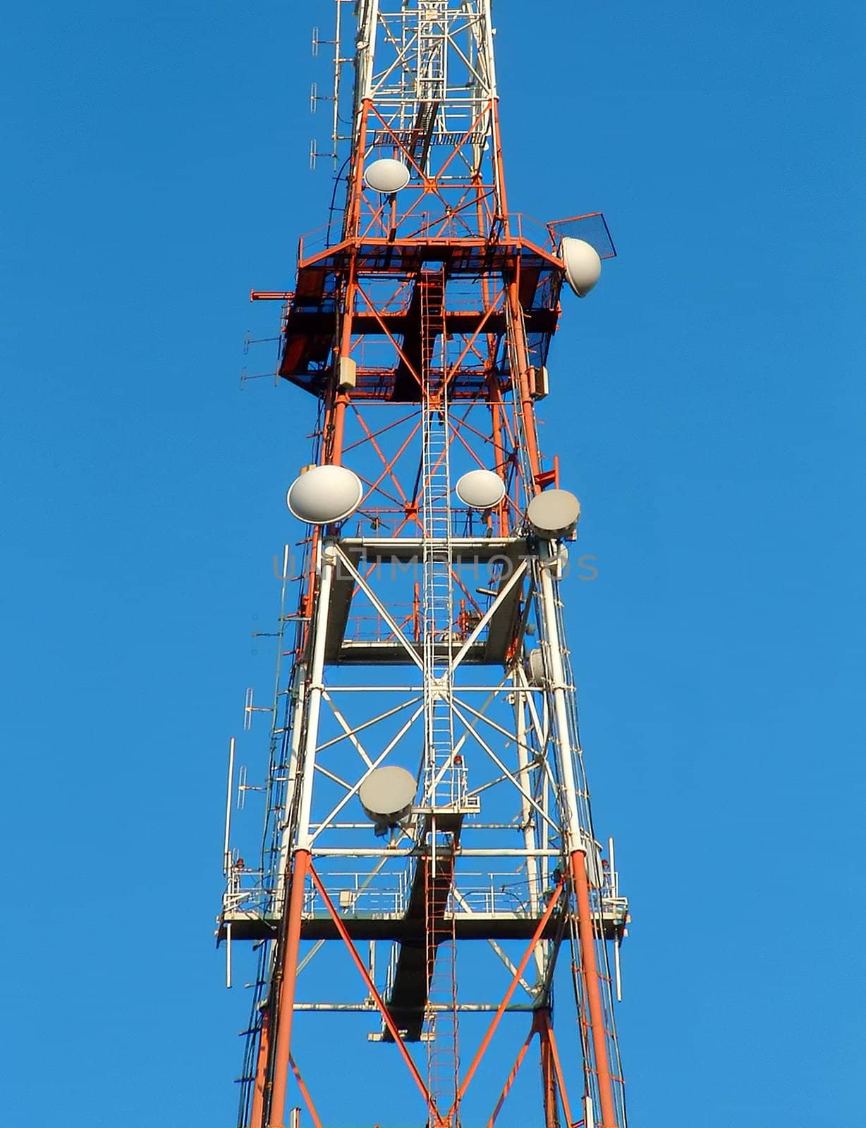 The image of a metal design of the send-receive aerial of mobile communication
