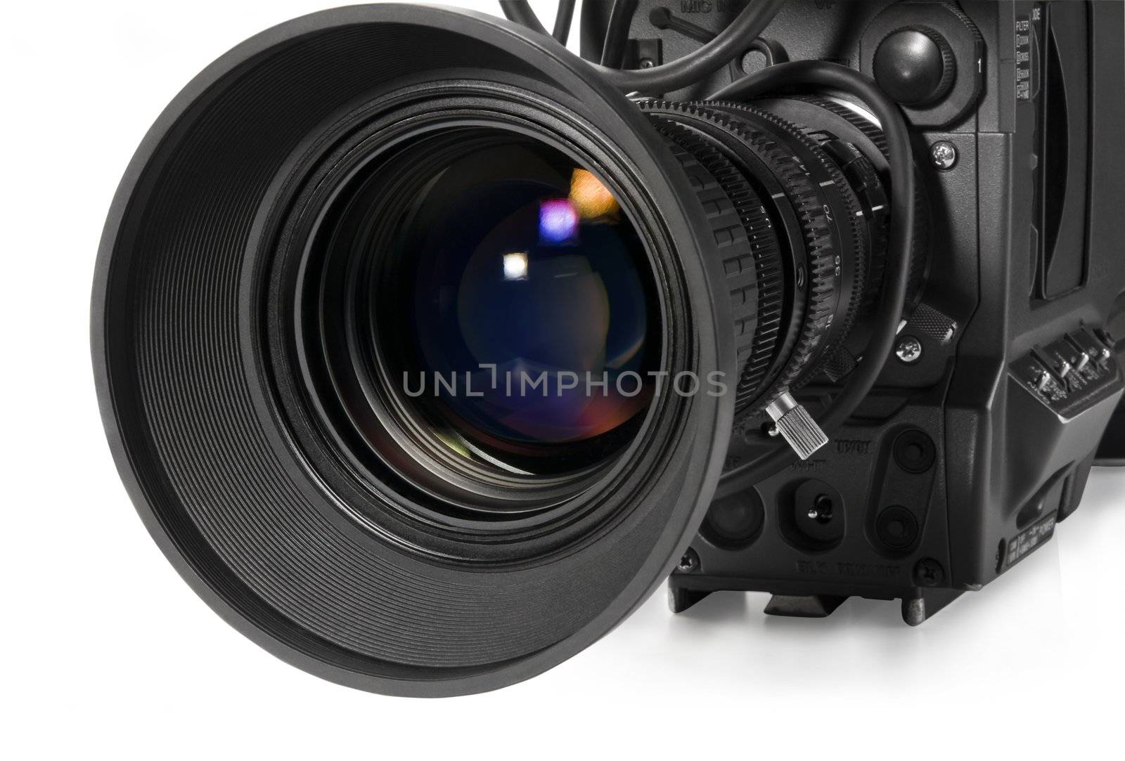 Professional digital video camera, isolated on white background by zeffss