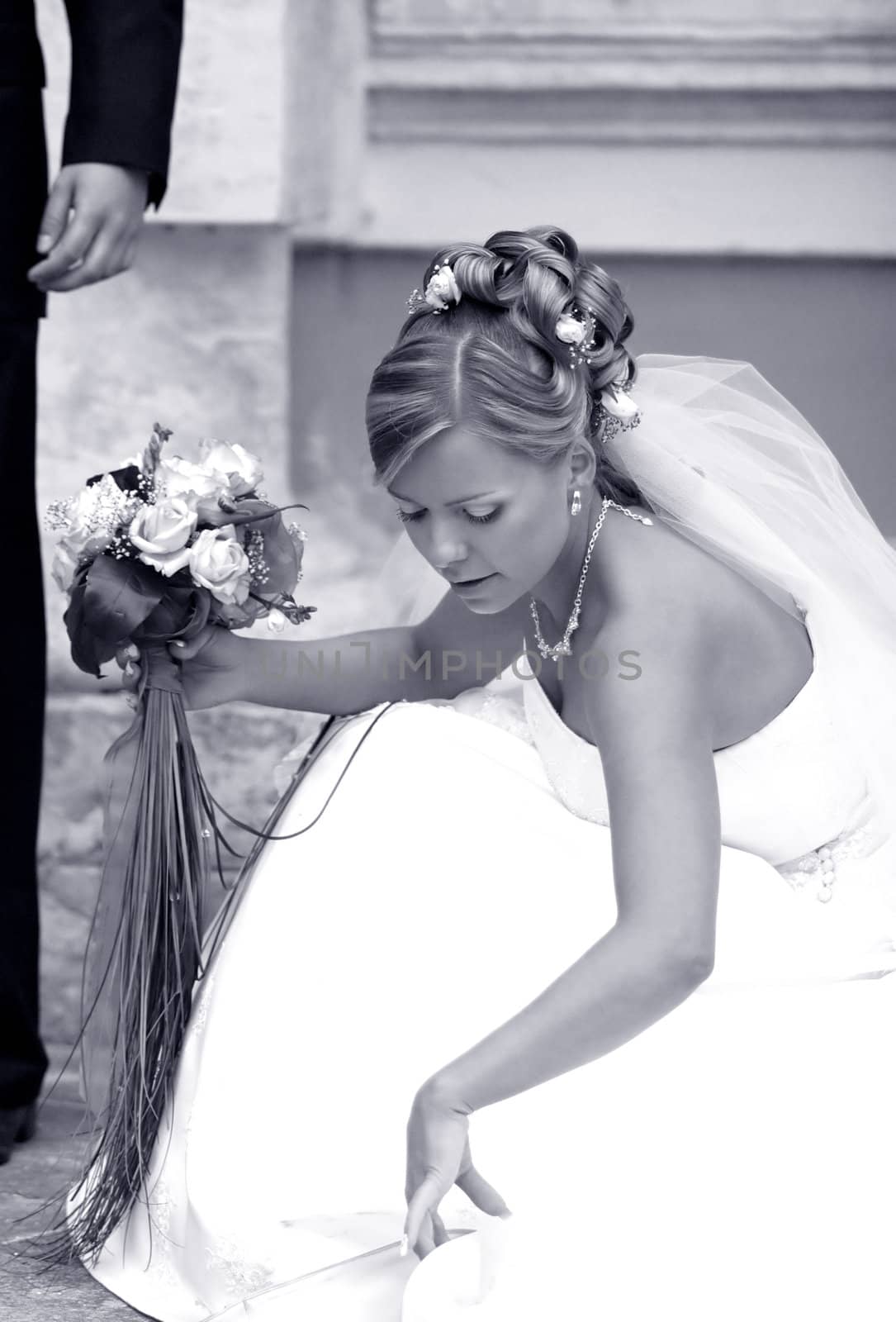 Beautiful bride with a bouquet