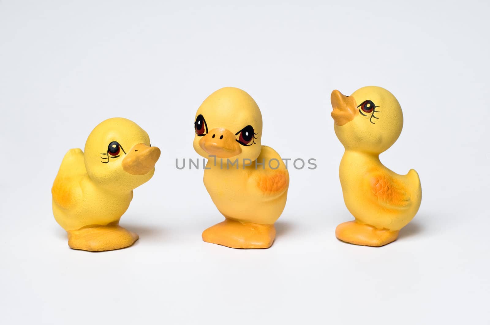 three Easter ducklings
