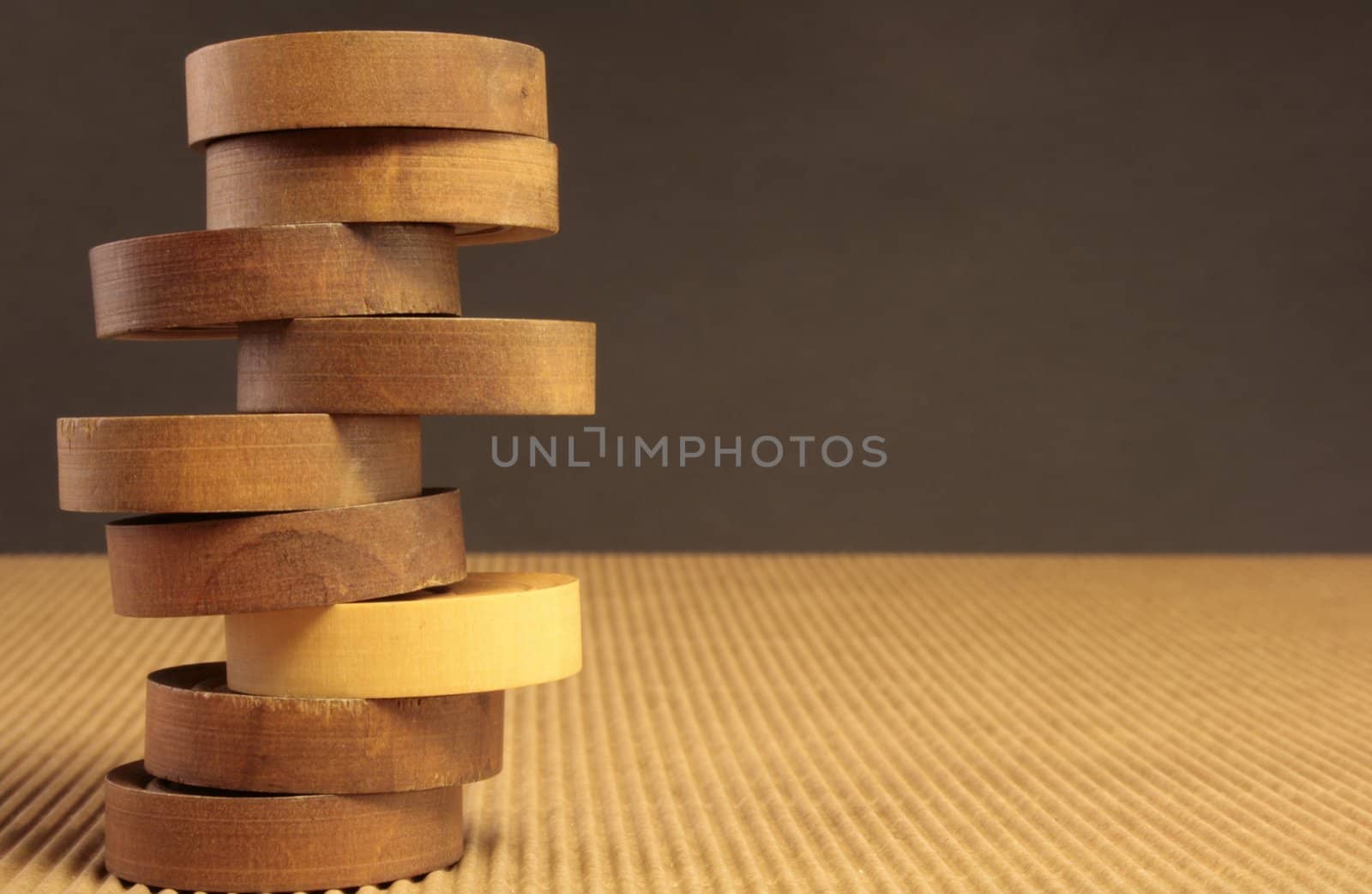 a white checker among a stacked black checkers