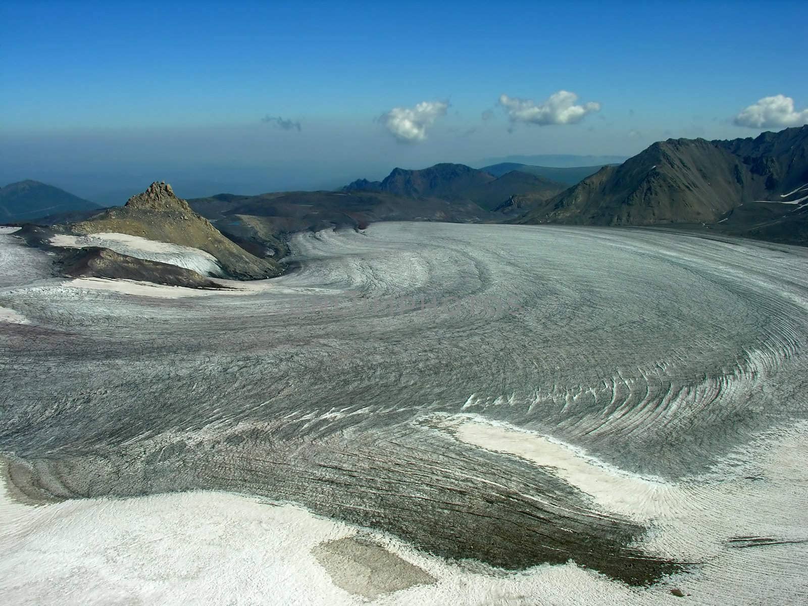 Glacier in mountains of Caucasus          