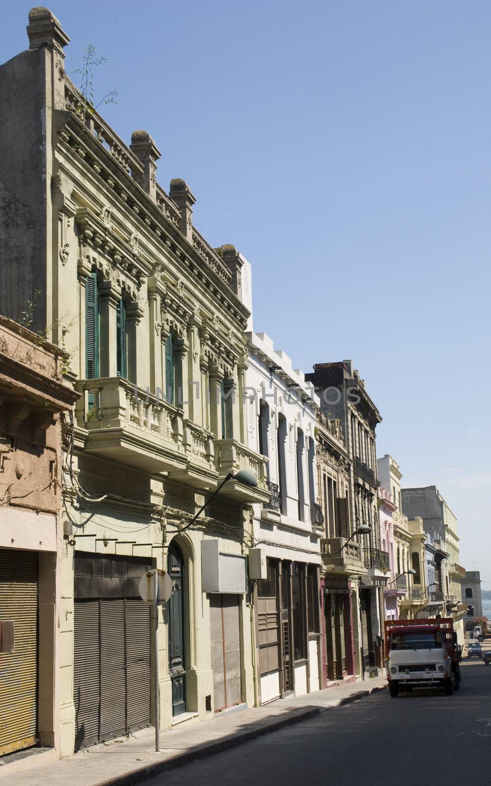 Detail shot of old houses in Montevideo, Uruguay, 2008