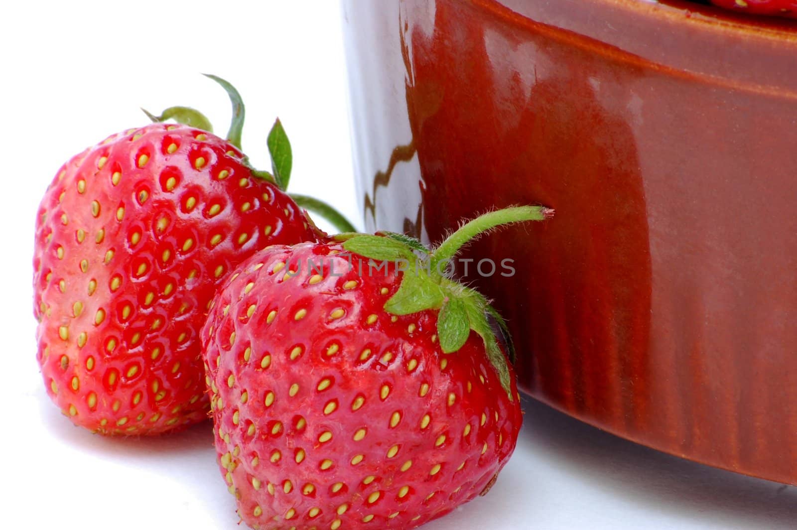 Strawberries isolated on the white background