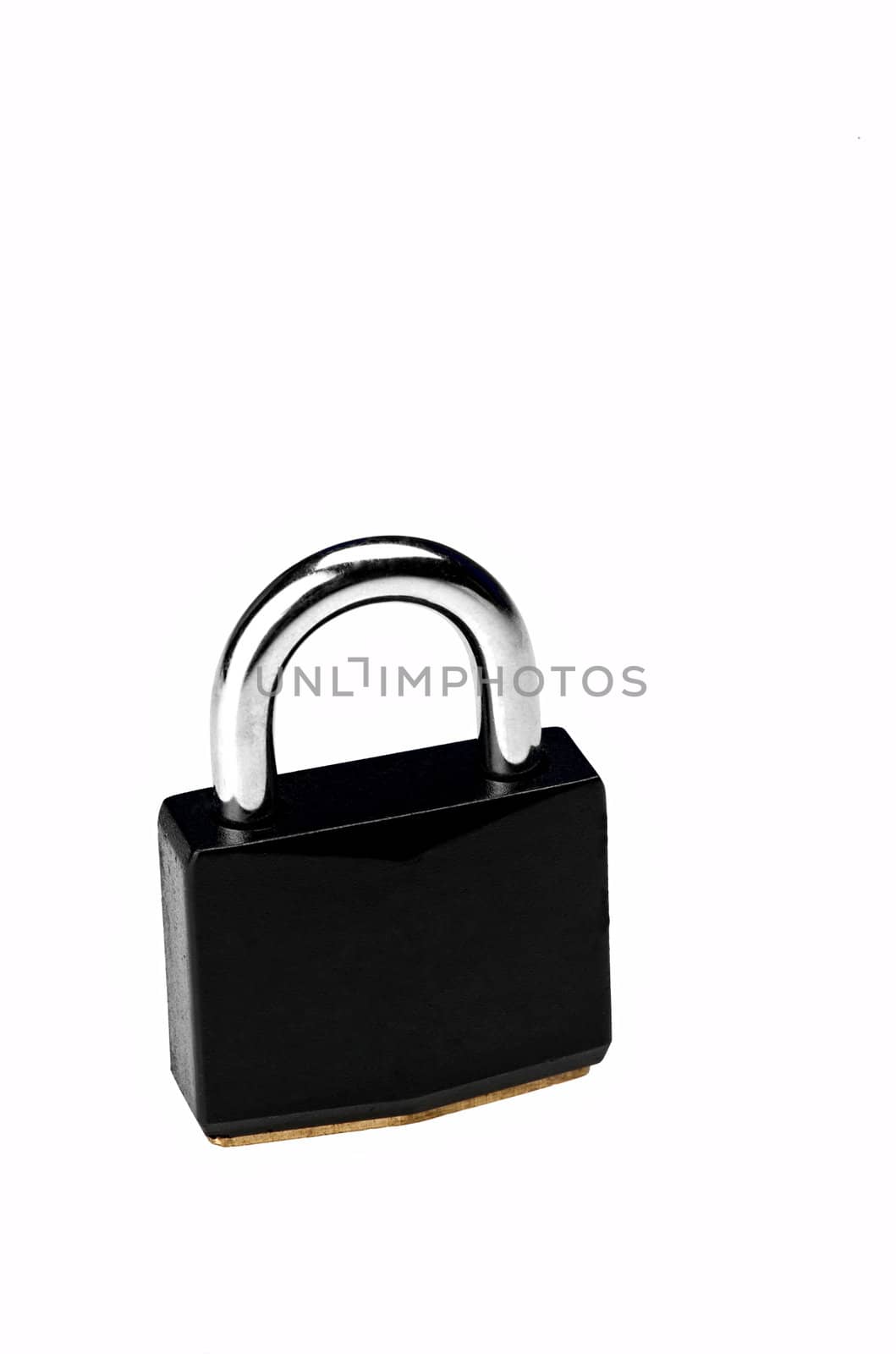 Image of a black padlock on white background