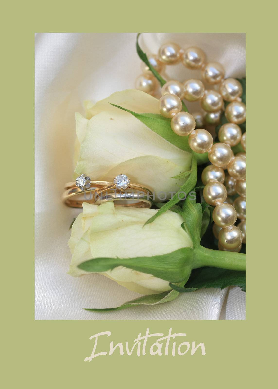 White rose double bridal set invitation by studioportosabbia