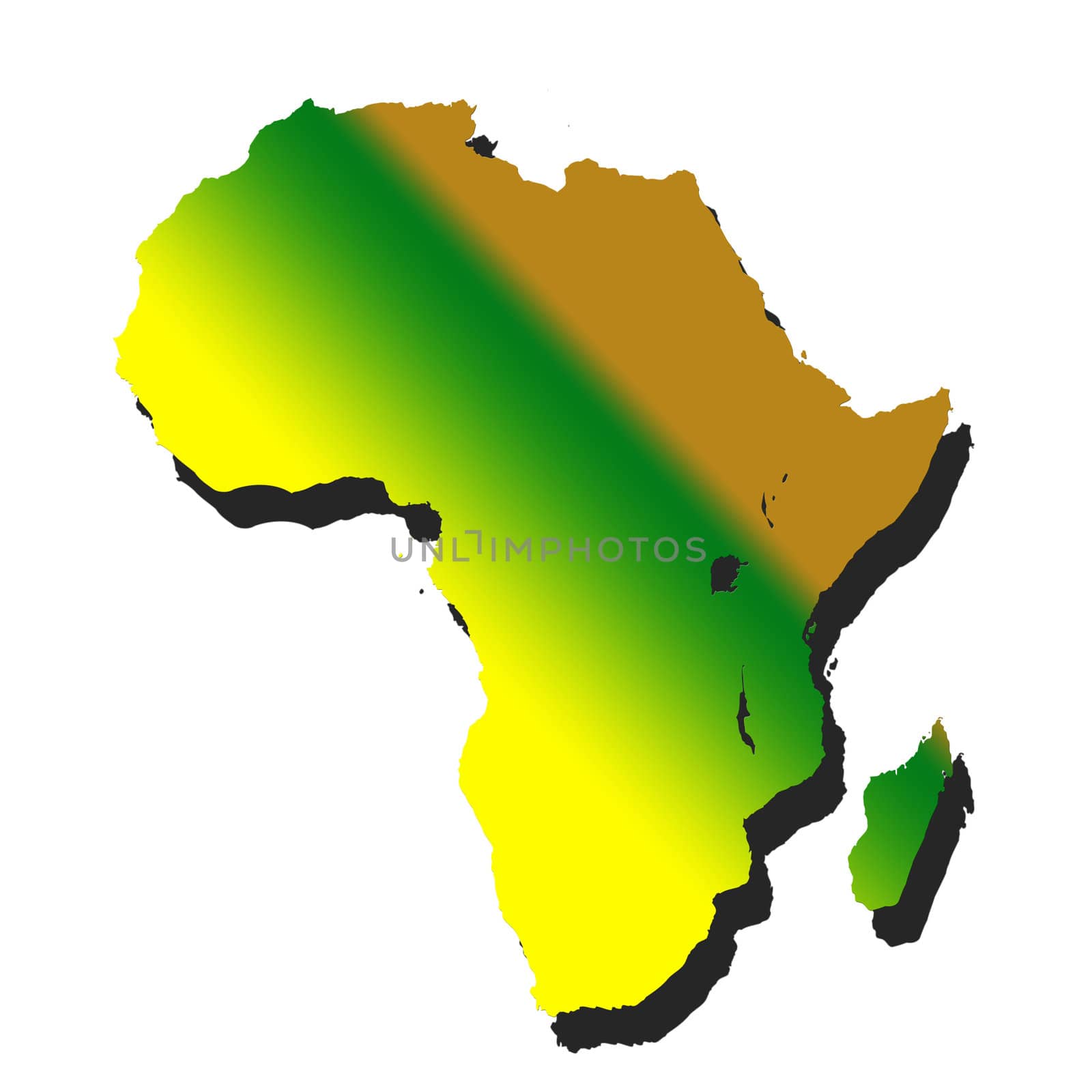 africa continenet filled with gradient