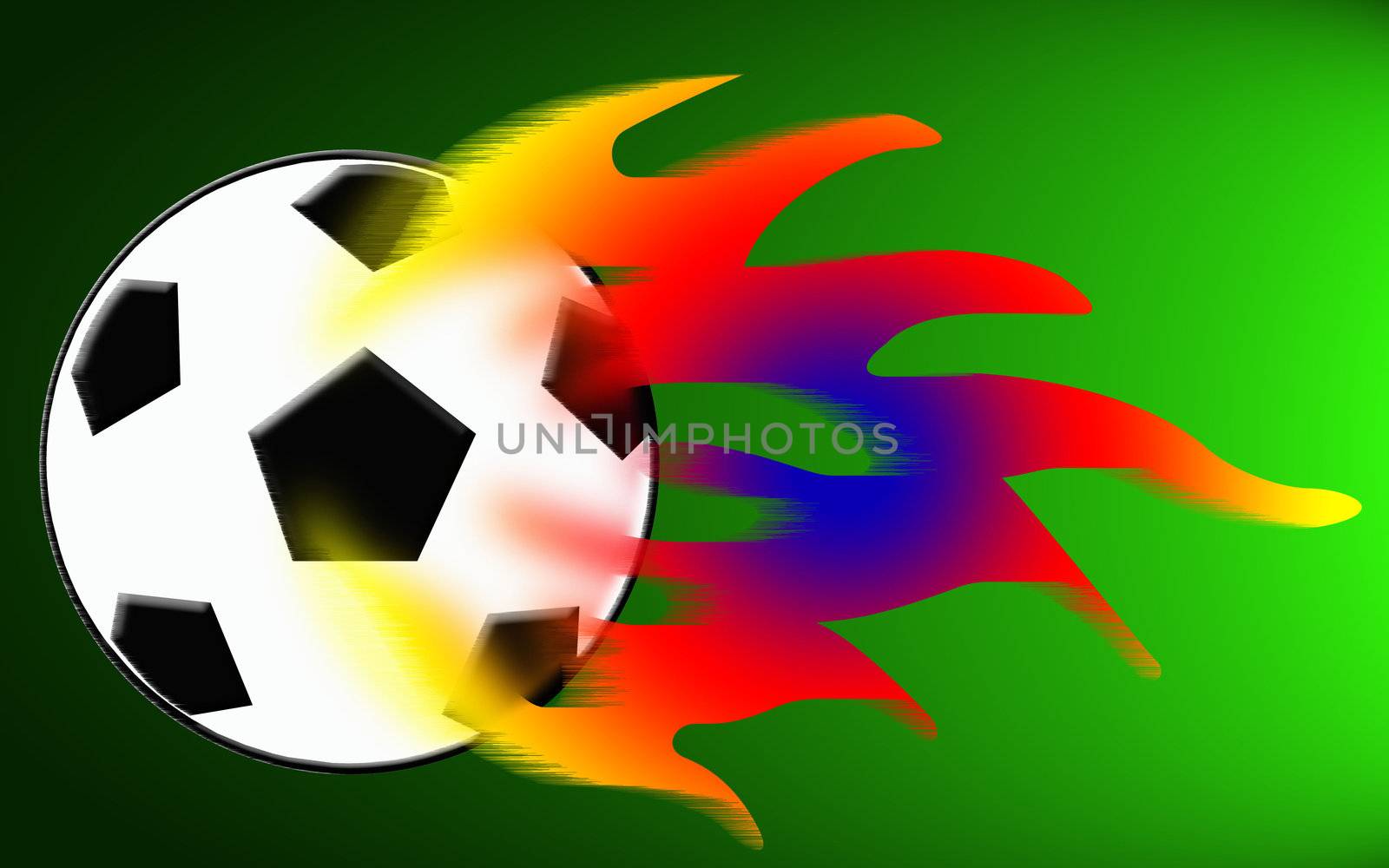 illustration of the burning soccer ball