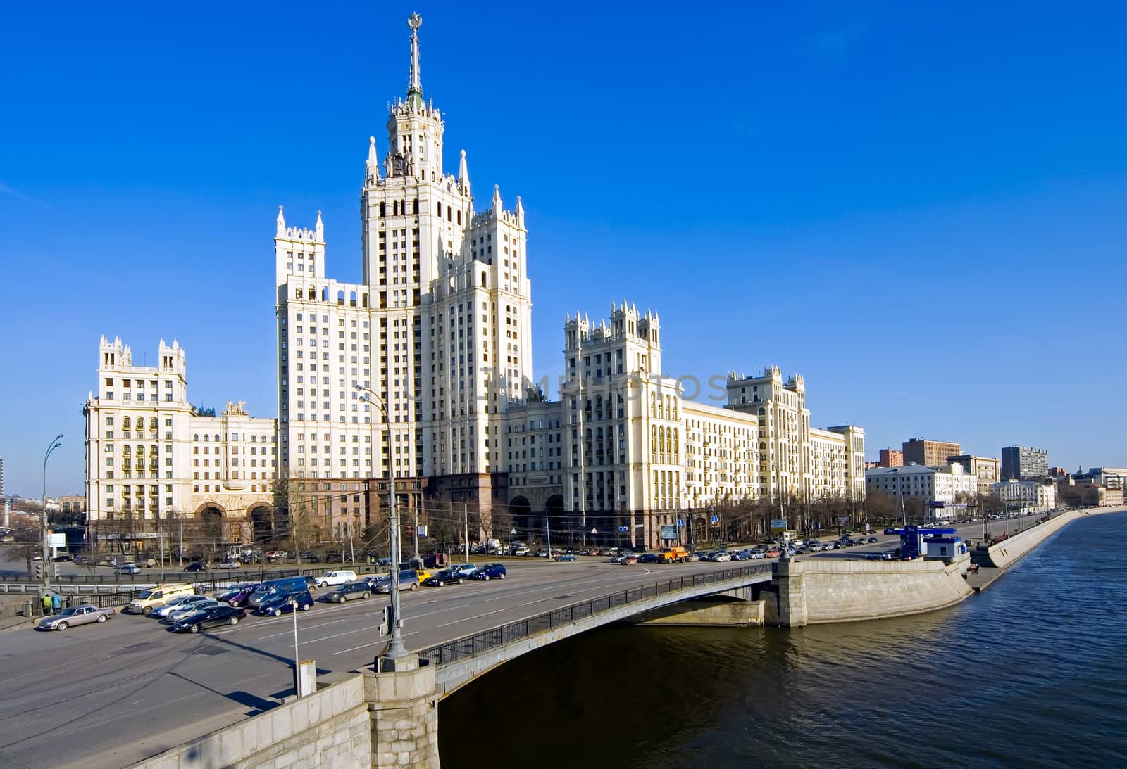 High-altitude building of times of the USSR in Moscow