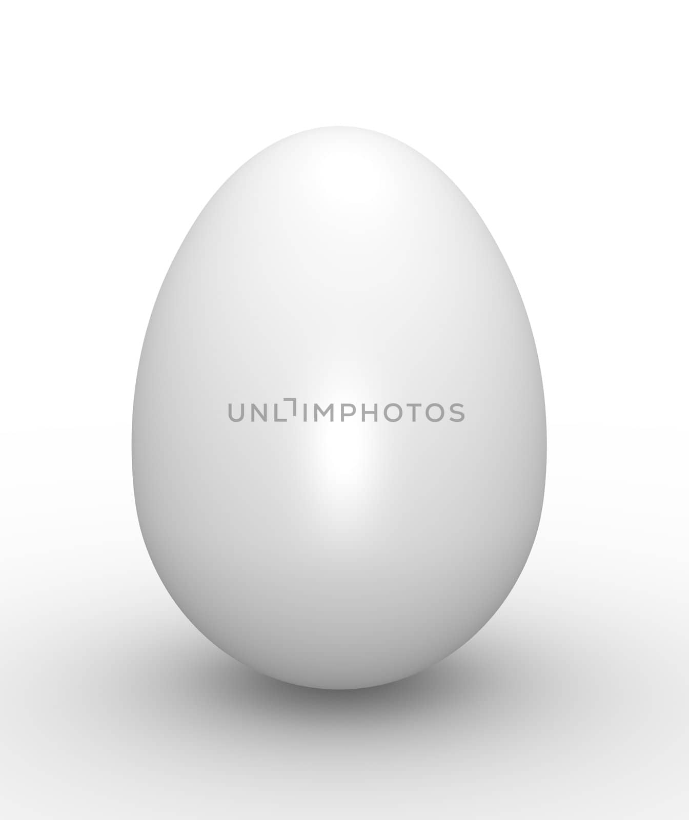 White egg. High quality 3D rendered illustration.
