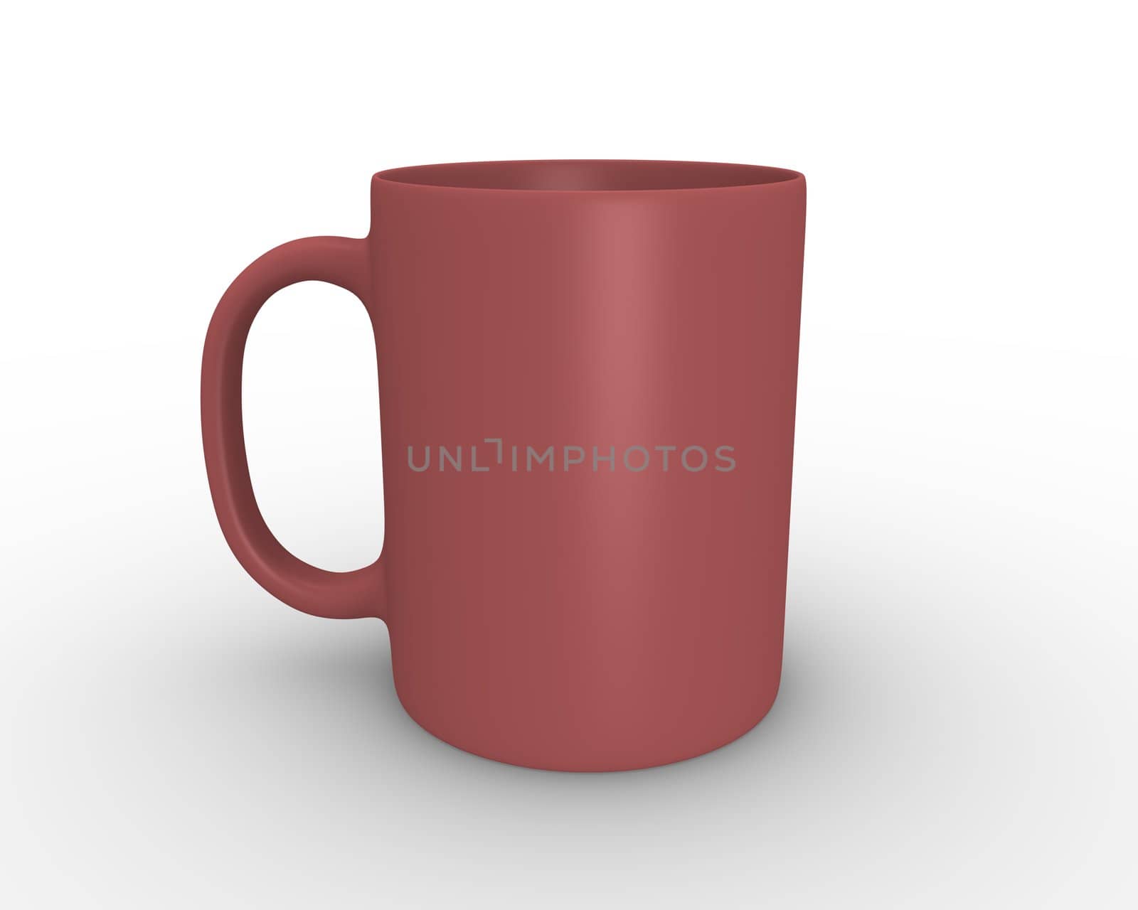 3D rendered illustration of red tea/coffee mug
