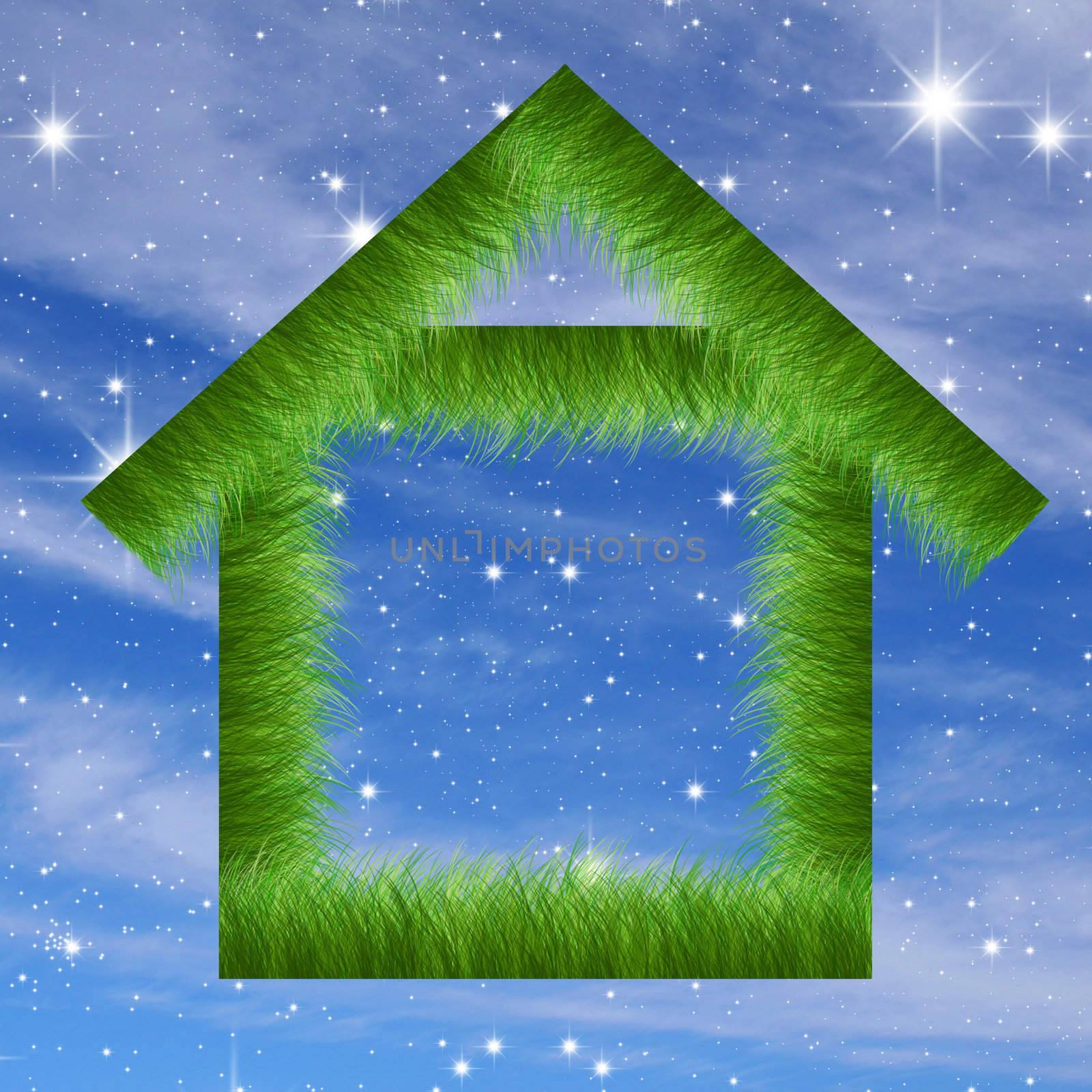 Green house. A congestion of stars. Astronomy background galaxy